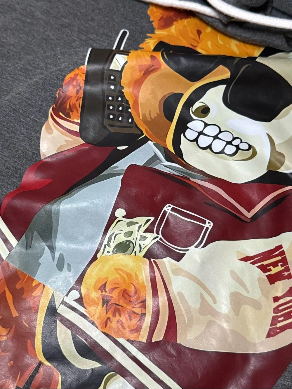 Gray Sweatpants and top set with Teddy Skull Graphic - Picture 7 of 7